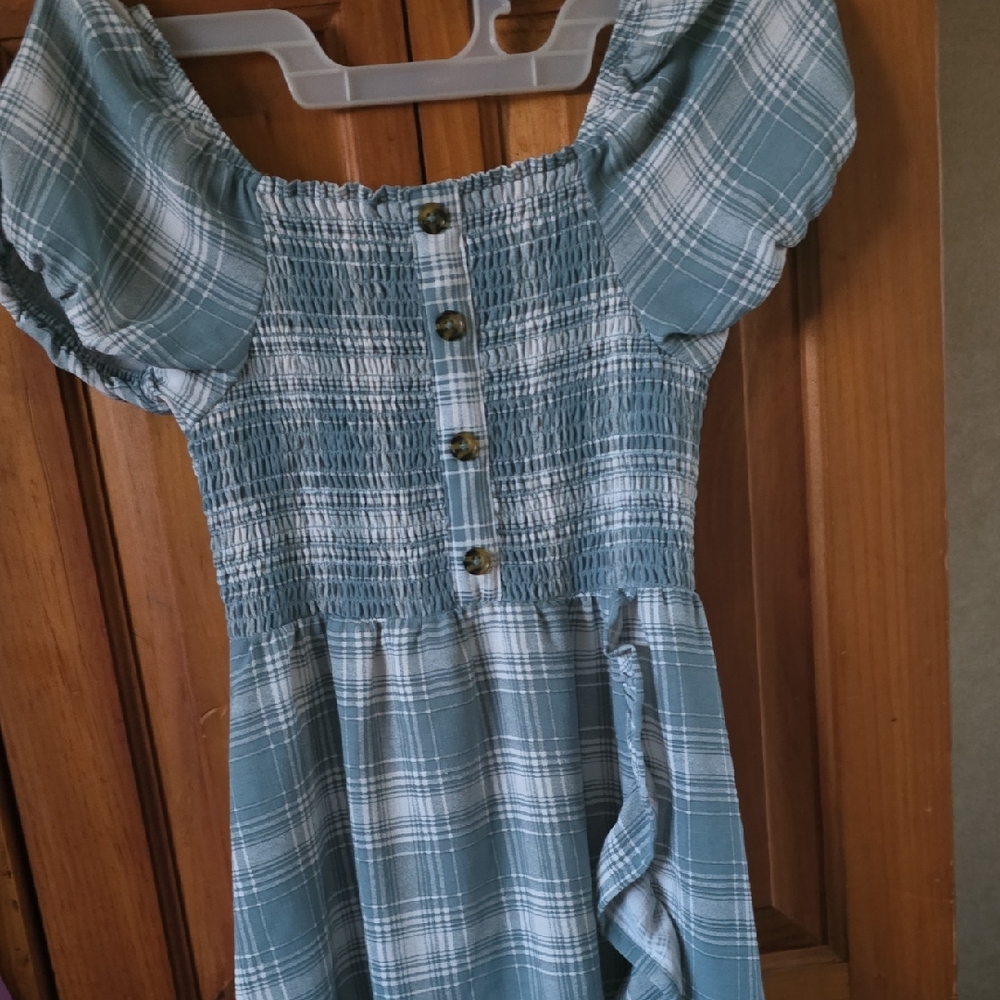 Wonder Nation Blue Plaid Smocked Dress